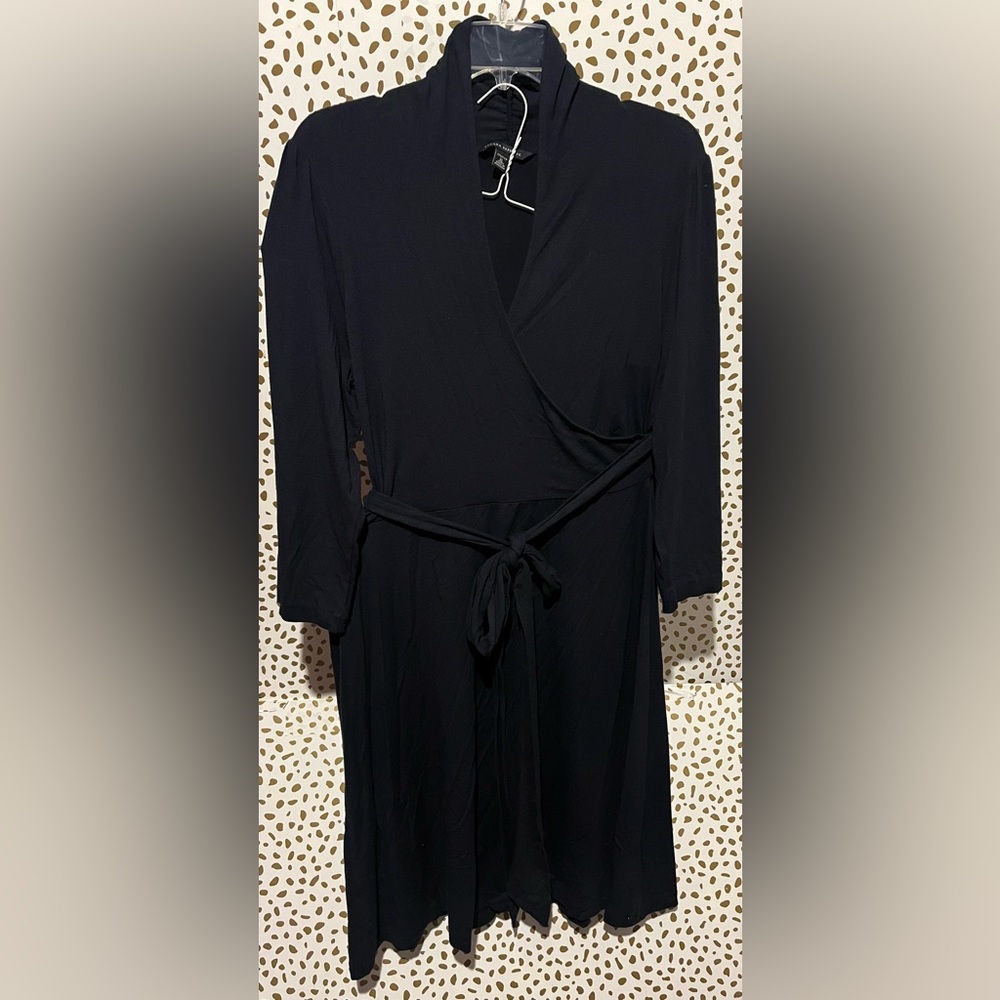 Banana Republic navy faux wrap dress.